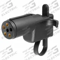 CURT Automotive Electrical Adapter: 6-Way Round, 4-Way Flat, Plastic, 3 1/8 in Overall Lg (MPN 57627)