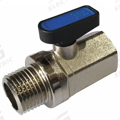 APPROVED VENDOR Manual Two-Way Ball Valve: 1/2 in, Nickel-Plated Brass, Straight, MNPT x FNPT - Mini Brass Ball Valves