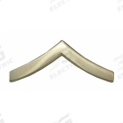 HEROS PRIDE Metal Rank Insignia: PVT. Chevron, 1 in, Silver, Metal, Clutch Pin, Rank Insignia - Metallic Insignia
