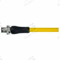 Cordset: M12 Male Straight X Bare Wire, 4 Pins, Yellow, TPE, 5 m Cable Lg, 12 A Max Current (A) (MPN 7700-P4101-U0N0500). Key specifications — Cable Jacket Color: Yellow; End 1 Gender: Male; End 1 Mounting Orientation: Straight; End 2 Connection Type: Bare Wire; IP Rating: IP66; Brand: MURRELEKTRONIK; Wire Size: 14 AWG; Cable Jacket Material: TPE.
