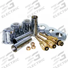 APPROVED VENDOR Shower and Tub Rebuild Kit: Circle Trim Plate, Chrome Finish, Knob Faucet Handle (MPN RBK1827). Key specifications — Compatible Product Type: Gerber Bathtub and Shower Faucets; Brand: APPROVED VENDOR; Product Type: Shower Rebuild Kit; Trim Plate Shape: Circle; Handle Material: Brass; Trim Finish/Color: Chrome.