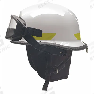 BULLARD Fire Helmet: White, Polyetherimide, Modern Rear Brim