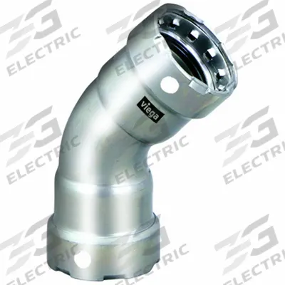 VIEGA MEGAPRESS Crimp Elbow Fitting: 1 1/2 in Pipe x 1 1/2 in Pipe Size, Press-fit x Press-fit - Stainless Steel Press Fittings
