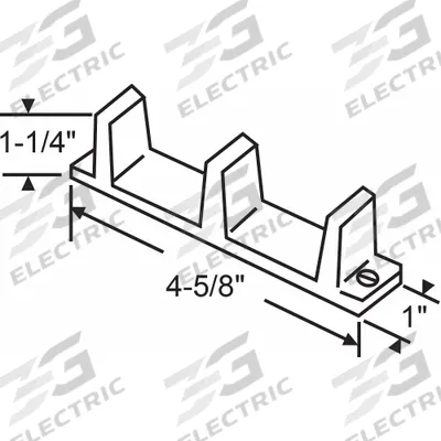 Grainger Guide: 4 5/8 in Lg, 1 in Wd - Hanging Door Guides