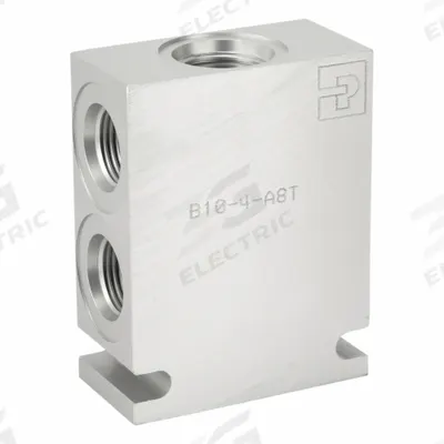 Parker Hydraulic Cartridge Valve Base: Aluminum, Four Positions, C10-4 Valve Cavity Size - Cartridge Valve Bases
