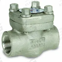 SHARPE Check Valve: Swing, 2-Way, Inline Valve Body, 1/2 in Pipe Size, FNPSM x FNPSM, 300°F, Std (MPN 4371001620). Key specifications — Seat Material: Metal; Brand: SHARPE.