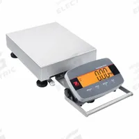OHAUS Industrial Bench Scale: 12 in x 14 in, Not IP Rated, Front-Mounted, Stainless Steel (MPN i-D33P15B1R5 AM). Key specifications — attr1341383: RS-232; attr1341384: 0.005 lb/2 g; attr1341400: OHAUS; attr1383935: Stainless Steel.