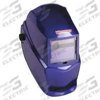 WESTWARD Welding Helmet: Auto-Darkening, 2 Arc Sensors, Blue, W10, 3.82 in x 1.85 in, Analog, Nylon (MPN 22XX37). Key specifications — Color: Blue; Suspension Adjustment Type: Ratchet; Viewing Area: 3.82 in x 1.85 in; Brand: WESTWARD; Grind Mode: No; Helmet Material: Nylon; Helmet Type_Original: Auto-Darkening; Welding Shade Designation: W10.