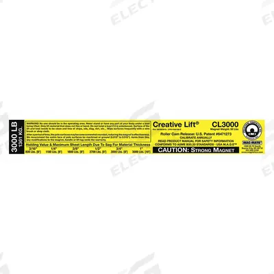 MAG-MATE Replacement Capacity Sticker: 900190 - Accessories for Below-the-hook Lifting Magnets