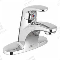 AMERICAN STANDARD Mid Arc Bathroom Faucet: Colony Pro, Metal, Chrome Finish, 0.5 gpm Flow Rate, Arc (MPN 7075056.002). Key specifications — Includes: Drain; Brand: AMERICAN STANDARD; Series: Colony Pro.