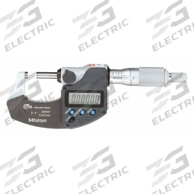 MITUTOYO IP65 Digital Outside Micrometer: 0 in to 1 in /25.4 mm to 50.8 mm, Inch/Metric - Micrometers with SPC Output for Harsh Environments