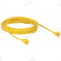 APPROVED VENDOR Extension Cord: Indoor Use, 50 ft Lg, Outlet, 5-15P, 16/3, SPT-2, Yellow, 125V AC (MPN 1FD59). Key specifications — Brand: APPROVED VENDOR; Temperature Rating: 32° to 167°F; NEMA Plug Configuration: 5-15P.