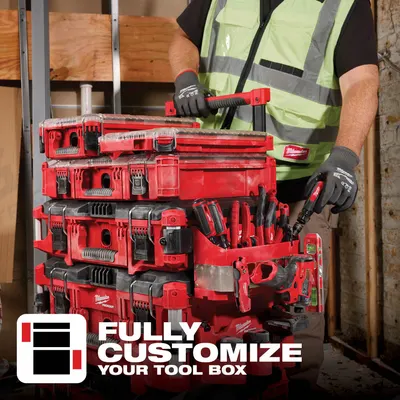 MILWAUKEE PACKOUT Tool Box Caddy Attachment: 5 1/2 in W x 6 in H x 16 13/16 in L, Polypropylene - PACKOUT Tool Racks, Shelves & Holders