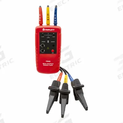TRIPLETT Phase Sequence and Motor Rotation Tester: 2 Hz to 400 Hz, 40 V to 600 V - Phasing & Motor Rotation Meters