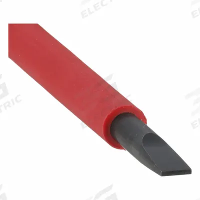 WIHA Insulated Slotted Screwdriver: Insulated SoftFinish, 3.5 mm Tip Size, Long Lg - Insulated Slotted Screwdrivers