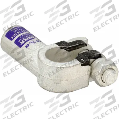 FUSION Battery Terminal: Left Elbow, Crimp, 3/0 ga, Purple Color, Negative - Left Elbow Alignment