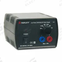 TRIPLETT Output DC Power Supply: Digital DC, 4.3 in H x 3 in W x 5.5 in D, 1.5 A Current Output Max. (MPN PS12). Key specifications — Calibration Certificate Type: Not Certified; Manufacturer Part Number: PS12; Brand: TRIPLETT; Includes: AC Power Cord; Power Supply Type: Digital DC.