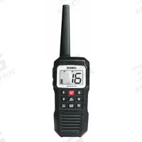 UNIDEN Handheld Two Way Radios: VHF, Analog, 5 W, 102 Channels, Alphanumeric, IPX8, Black, 10 hr (MPN Atlantis 155). Key specifications — Radio Application: Marine; Product Type: Handheld Two Way Radios; Features: Lightweight Design; Bluetooth: No; Subscription Type: 3 Year; IP Rating: IPX8; Manufacturer Part Number: Atlantis 155; Brand: UNIDEN.