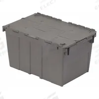 ORBIS Attached Lid Tote: 10.5 gal, 20 5/8 in x 13 1/4 in x 11 5/8 in, Gray Body, Gray Lid, Plastic (MPN FP13 Gray). Key specifications — attr1188613: Plastic; attr1188631: ORBIS.