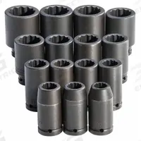 PROTO Impact Socket Set: 3/4 in Drive Size, Small Set (0-50 pieces) Set Size, 15 Pieces, Black Oxide (MPN J72104M). Key specifications — attr1204251: PROTO; attr1215453: 3/4 in; attr1215454: 19 mm to 43 mm.