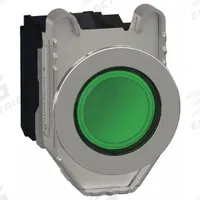 SCHNEIDER Illuminated Push Button: Illuminated, Flush Profile, Metallic, 30 mm, 1NO/1NC (MPN XB4FW33G5). Key specifications — Brand: SCHNEIDER; Action: Momentary; Series: XB4; Push Button Material Type: Metallic.
