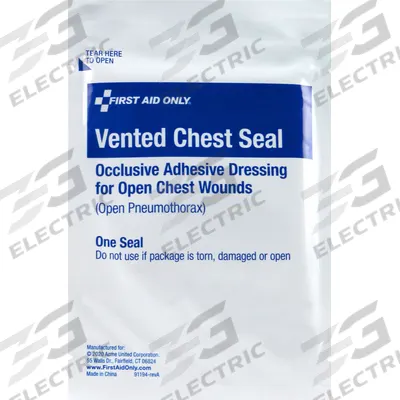 FIRST AID ONLY Wound Seal: 6 1/2 in Dressing Lg, 2 7/8 in Dressing Wd, Plastic - Chest Seals