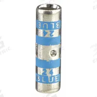 THOMAS & BETTS Open Barrel Splice: 6 AWG Wire Size, Blue Code, 1 in, Copper Barrel, 24 Die (MPN 54505). Key specifications — Die Code: 24; Brand: THOMAS & BETTS; Color Code: Blue.