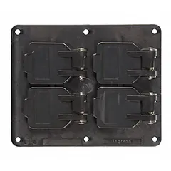 LEGRAND Weatherproof Cover: Portable Outlet Box Cover, Duplex Receptacles, 2 Gangs, 3R, Black (MPN 3260WBK). Key specifications — Color: Black; Brand: LEGRAND.