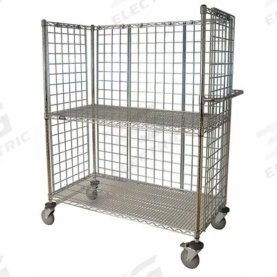 APPROVED VENDOR Stock Cart: 1,000 lb, Overall Dim. 24 in L x 48 in W x 60 in H, Adj - Single-Side-Access with Wire Shelves