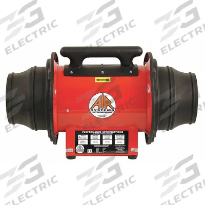 AIR SYSTEMS INTERNATIONAL Confined Space Fan: 115 V AC, 8 in_10 in Duct Dia, 1/3 hp Horsepower - Explosionproof Axial Fans & Blowers