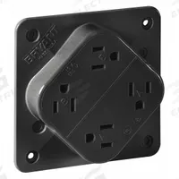 BRYANT Receptacle: Quad, 5-15, Black, 125V AC, 15 A, 2 Pole / 3 Wire (MPN 1254BLK)