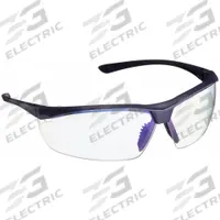 MCR SAFETY Safety Glasses: Clear Lens, Half-Frame, Scratch-Resistant, Blue Frame, VL2 Series (MPN VL210MB). Key specifications — Brand: MCR SAFETY; Frame Color: Blue; Lens Color: Clear.