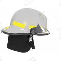 FIRE-DEX Fire Helmet: White, Fiberglass, Modern Rear Brim, Chin Strap, 6 pt Ratchet (MPN 911H711). Key specifications — Color: White; Chin Strap: Yes; Brand: FIRE-DEX; Shell Material: Fiberglass; Style: Modern Rear Brim; Suspension: 6 pt Ratchet.