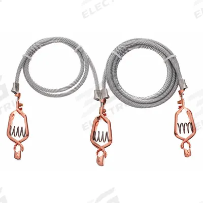 APPROVED VENDOR Dual Bonding and Grounding Wiring Set: (3) Alligator Clips, 2 ft/5 ft, PVC - Terminated Bonding & Grounding Wires