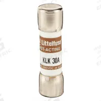 LITTELFUSE Fuse: KLK Series, Midget, Fast-Acting, 30 A, 600 V AC, 500 V DC, 13/32 in x 1 1/2 in (MPN KLK030). Key specifications — attr1287209: KLK; attr211192: LITTELFUSE.
