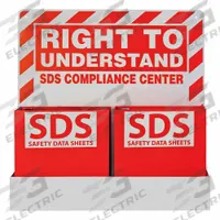 SDS Station: SDS Station, 23 1/4 in Overall Ht, 27 1/2 in Overall Wd, 4 3/4 in Overall Dp, English (MPN 6040). Key specifications — Mounting Hardware Included: No; Mounting Style: Holder with Sign.