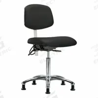 ESD/Cleanroom Task Chair: Vinyl, Armless, Ht Range 21 1/2 in to 29 in, 19 in Seat Wd, 18 in Seat Dp (MPN BR-NECR-MBCH-CR-T1-A0-NF-EG-ESDBLK). Key specifications — Foot Support: No; Back Tilt Backward: 13.5°; Back Tilt Forward: 10.5°; Base Material: Aluminum; Brand: APPROVED VENDOR; Product Type: Cleanroom Task Chair; Cleanroom Class: ISO 5; ESD-Safe: ESD-Safe.