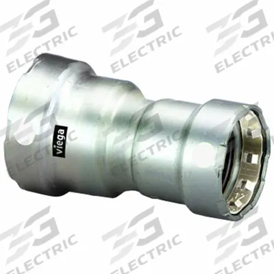 VIEGA MEGAPRESS Crimp Fitting: 1 1/2 in Pipe x 1 1/4 in Pipe Size, Press-fit x Press-fit - Stainless Steel Press Fittings