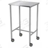 Instrument Table: 16 in Overall Wd, 34 in Overall Ht, 20 in Overall Lg, Stainless Steel, Silver (MPN 7840MR). Key specifications — Brand: BLICKMAN; Caster Type: Swivel; Countertop Material: Stainless Steel.