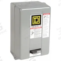 SQUARE D Magnetic Motor Starter: Non-Reversing, 3 Poles, NEMA Size 00, 9 A, 208V AC Coil (MPN 8536SAG12V08). Key specifications — Brand: SQUARE D; Coil Voltage: 208V AC; Phase: Three; Operator: None; Terminal Connection Type: Screw Clamp Terminals; Includes Pilot Light: No; Operator Controls: None; Auxiliary Contacts Included: No Auxiliary Contacts Included.