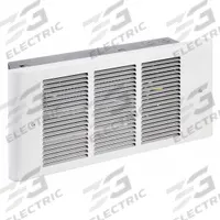DAYTON Recessed Electric Wall-Mount Heater: 450 W/900 W/1350 W/1800 W/600 W/1200 W/1800 W/2400 W (MPN 3UG19). Key specifications — Grille Color: White; Programming Capability: Non-Programmable; Wattage Output: 600 W/1200 W/1800 W/2400 W; Voltage, Phase: 208/240V AC, 1-phase; Rough-In Dimensions - H x W x D: 6-3/4 in x 14 in x 4-1/2 in; Nominal Voltage - HVAC: 208V AC; Brand: DAYTON; Phase: Single.