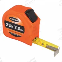 KESON Tape Measure: Nonmagnetic Single Hook Tip, 26 ft / 8 m, Plastic, High-Visibility Orange (MPN PGT18M25V). Key specifications — attr935324: KESON; attr942259: High-Visibility Orange; attr935326: Finger Brake; attr935328: 1 mm; attr935329: Inches; attr935337: Metric/SAE; attr936607: Manual Lock; attr985315: Greater than 5 m.
