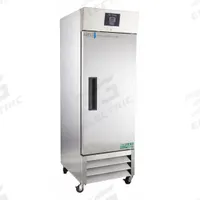 AMERICAN BIOTECH SUPPLY Lab Refrigerator: 23 cu ft, Upright, 1°C to 10°C, 34 7/8 in Overall Dp, Temp (MPN ABT-HC-SSP-23). Key specifications — Door Opening Style: Right; Color: Silver; Alarm Type: Temperature; Manufacturer Part Number: ABT-HC-SSP-23; Brand: AMERICAN BIOTECH SUPPLY; Product Type: Lab Refrigerator; Door Type: Swing Solid; Refrigerant Type: R-290.