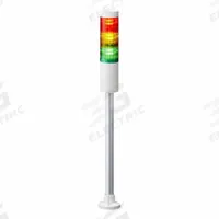 PATLITE Tower Light Assembly: 3 Tier, No Sounder Tier, IP65, Amber/Green/Red, Direct Wire, Steady (MPN LR5-302PJNW-RYG). Key specifications — Manufacturer Part Number: LR5-302PJNW-RYG; Brand: PATLITE; Operating Voltage: 24V DC; Light Tier Color: Amber.