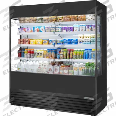 TRUE REFRIGERATION Refrigerated Merchandiser: 78 1/2 in x 72 in x 29 1/8 in, Black - Open Refrigerator Merchandisers