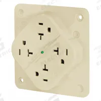 BRYANT Receptacle: Quad, 5-20, Ivory, 125V AC, 20 A, 2 Pole / 3 Wire (MPN 21254SiA)