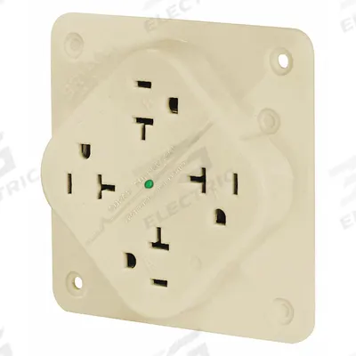 BRYANT Receptacle: Quad, 5-20, Ivory, 125V AC, 20 A, 2 Pole / 3 Wire (MPN 21254SiA) - General Purpose Receptacles
