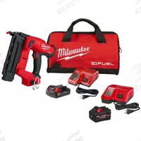 MILWAUKEE Nail Gun Kit: Brad, Combo, For 18 ga Nail Gauge, (2) 2.0 Ah, Adhesive, Strip Collation, 0° (MPN 2746-21CT, 48-59-1881). Key specifications — attr1171067: 0°; attr1171093: Brad; attr1171072: Combination.
