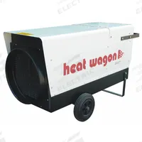 HEAT WAGON Portable Electric Salamander Heater: 24kW/48kW/60kW Watt Output, Hardwired, 440/480V AC (MPN P6000). Key specifications — NEMA Plug Configuration: Hardwired; Includes: Wheels and Handle; Phase: 3; Wattage Output: 24kW/48kW/60kW; Voltage: 440/480V AC; Thermal Overheat Protection: Automatic Reset; Brand: HEAT WAGON; Overall Dimensions - H x W x D: 25 in x 20 in x 46 in.