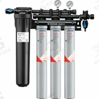EVERPURE Water Filtration System: 5 micron, 6 gpm, FNPT, 29 3/4 in Overall Ht, 27,900 gal, Carbon (MPN EV976123 -75). Key specifications — Brand: EVERPURE; Reduces: Chloramine; Filter Media: Carbon.